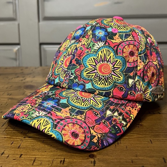 Laurel Burch Accessories - Laurel Burch Women Colorful Cats Floral Abstract Art Adjustable Baseball Hat Cap
